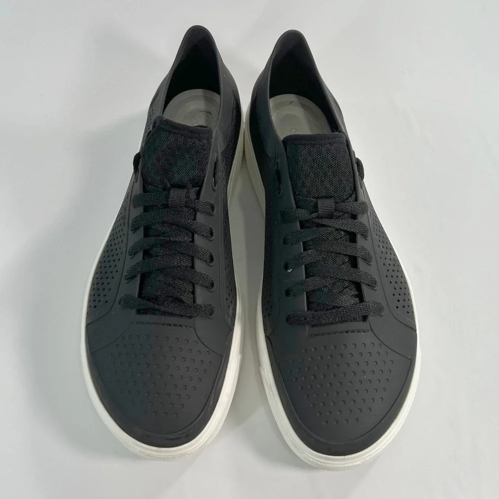 Crocs CitiLane Roka Court Black White Perforated Low Top Sneaker Men's Size 13